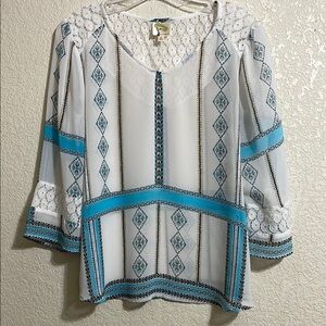 fig and flower Sheer Women's Top